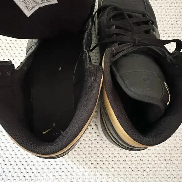 Air Jordan 1 Nike Mid Black Metallic Gold Retro Sneaker Missing Laces DQ8426-071